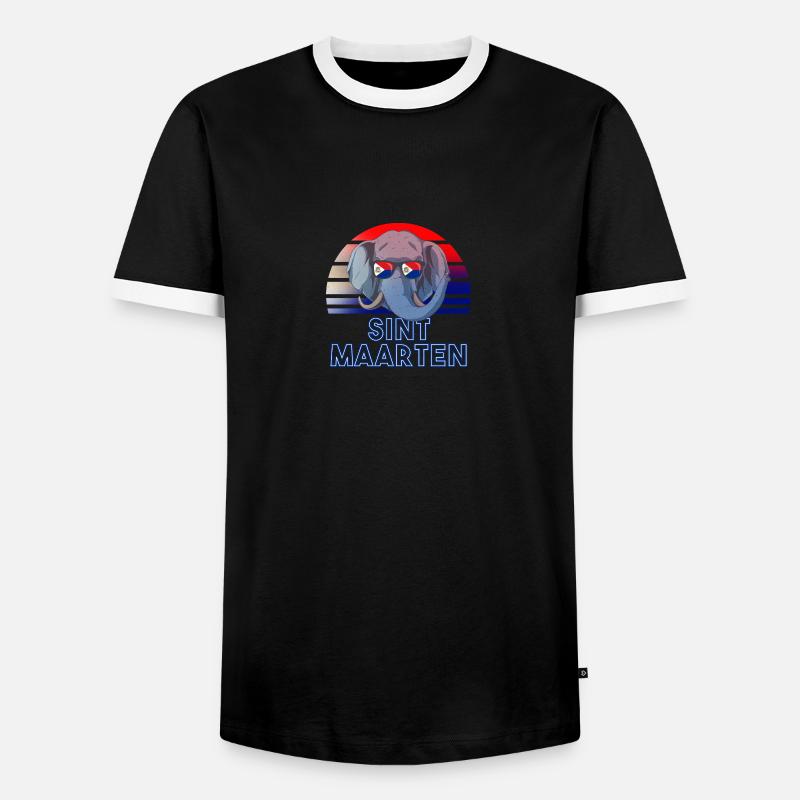 Sint Maarten - Männer Kontrast-T-Shirt - Schwarz/Weiß