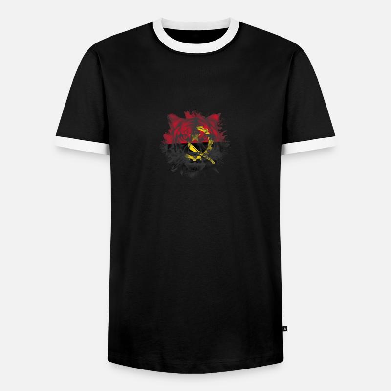 Angola - Männer Kontrast-T-Shirt - Schwarz/Weiß