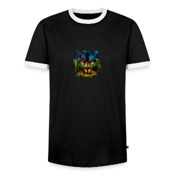 Amazigh - Men's Ringer Shirt - black/white - Front - AI Model Female 172 light (172cm) & AI Model Male 178 light (178cm)