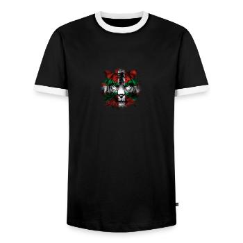 Basque Country - Men's Ringer Shirt - black/white - Front - AI Model Female 172 light (172cm) & AI Model Male 178 light (178cm)