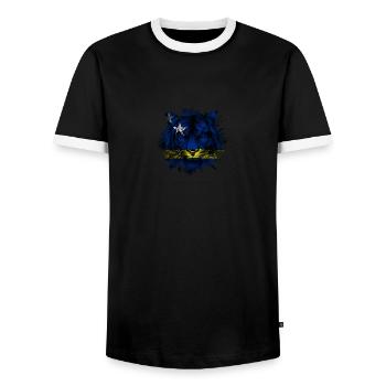 Curacao - Men's Ringer Shirt - black/white - Front - AI Model Female 172 light (172cm) & AI Model Male 178 light (178cm)
