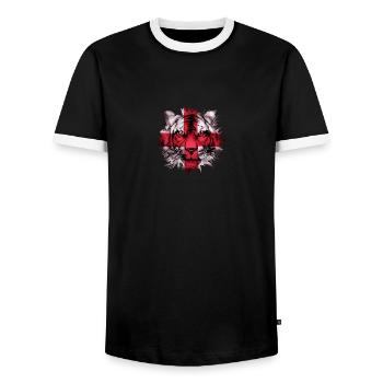 Angleterre - T-shirt contrasté Homme - noir/blanc - Devant - AI Model Female 172 light (172cm) & AI Model Male 178 light (178cm)