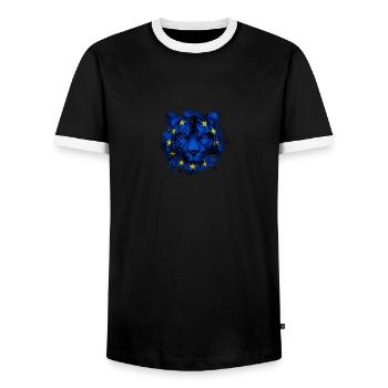 Union européenne - T-shirt contrasté Homme - noir/blanc - Devant - AI Model Female 172 light (172cm) & AI Model Male 178 light (178cm)