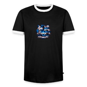 Griechenland - Männer Kontrast-T-Shirt - Schwarz/Weiß - Vorne - AI Model Female 172 light (172cm) & AI Model Male 178 light (178cm)