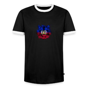 Haiti - Männer Kontrast-T-Shirt - Schwarz/Weiß - Vorne - AI Model Female 172 light (172cm) & AI Model Male 178 light (178cm)