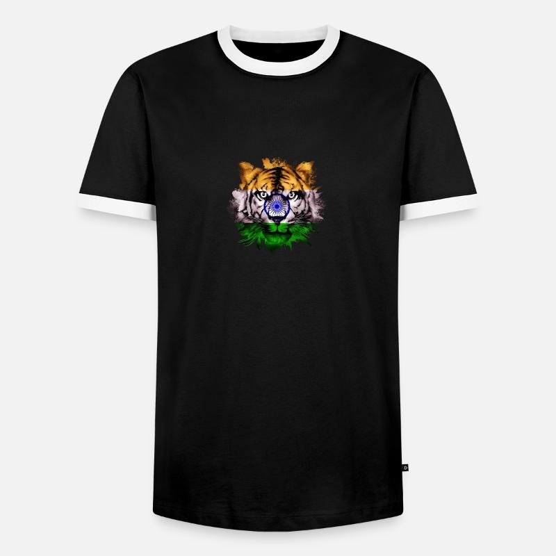 India - Men's Ringer Shirt - black/white