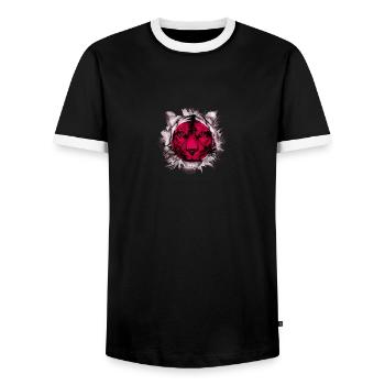 Japan - Men's Ringer Shirt - black/white - Front - AI Model Female 172 light (172cm) & AI Model Male 178 light (178cm)
