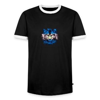 Nicaragua - Men's Ringer Shirt - black/white - Front - AI Model Female 172 light (172cm) & AI Model Male 178 light (178cm)