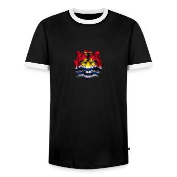 Kiribati - Männer Kontrast-T-Shirt - Schwarz/Weiß - Vorne - AI Model Female 172 light (172cm) & AI Model Male 178 light (178cm)