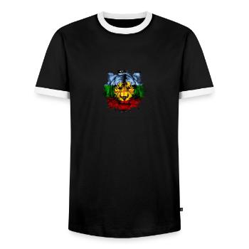 Mapuche - Männer Kontrast-T-Shirt - Schwarz/Weiß - Vorne - AI Model Female 172 light (172cm) & AI Model Male 178 light (178cm)