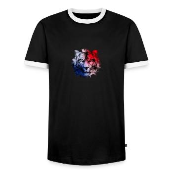 Panama - Men's Ringer Shirt - black/white - Front - AI Model Female 172 light (172cm) & AI Model Male 178 light (178cm)