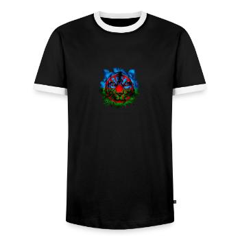 Roma - Men's Ringer Shirt - black/white - Front - AI Model Female 172 light (172cm) & AI Model Male 178 light (178cm)