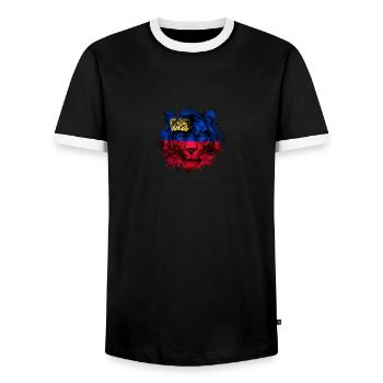 Liechtenstein - Männer Kontrast-T-Shirt - Schwarz/Weiß - Vorne - AI Model Female 172 light (172cm) & AI Model Male 178 light (178cm)
