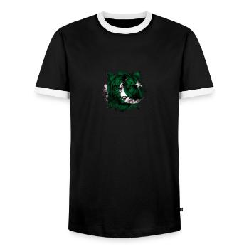 Pakistan - Men's Ringer Shirt - black/white - Front - AI Model Female 172 light (172cm) & AI Model Male 178 light (178cm)