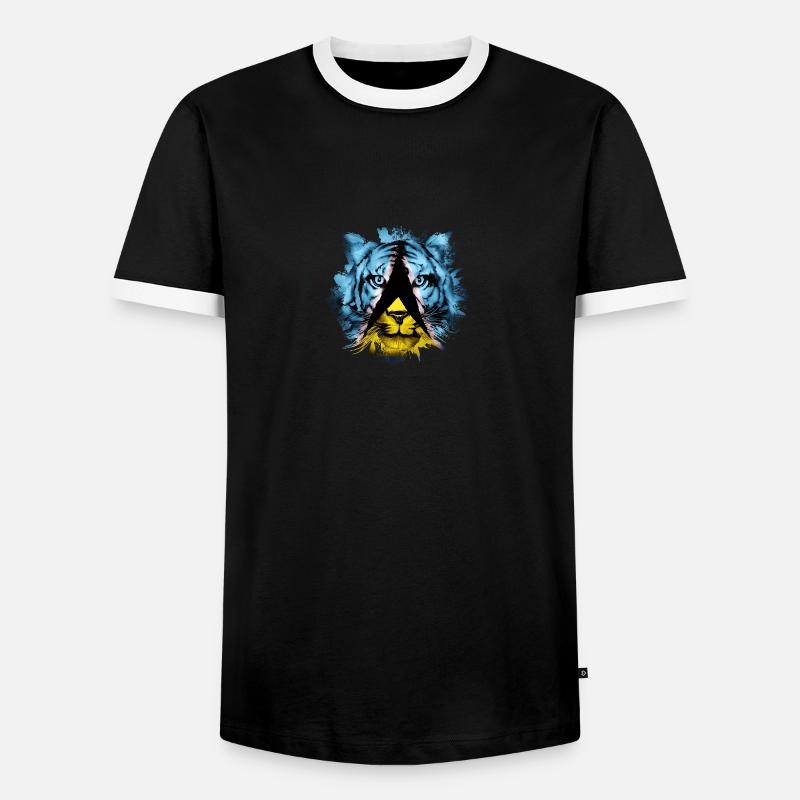 St. Lucia - Männer Kontrast-T-Shirt - Schwarz/Weiß