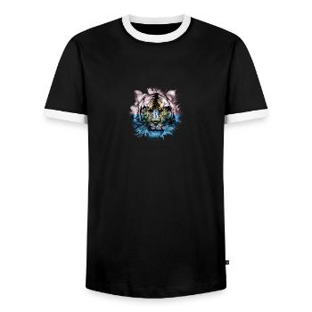 Saint-Marin - T-shirt contrasté Homme - noir/blanc - Devant - AI Model Female 172 light (172cm) & AI Model Male 178 light (178cm)