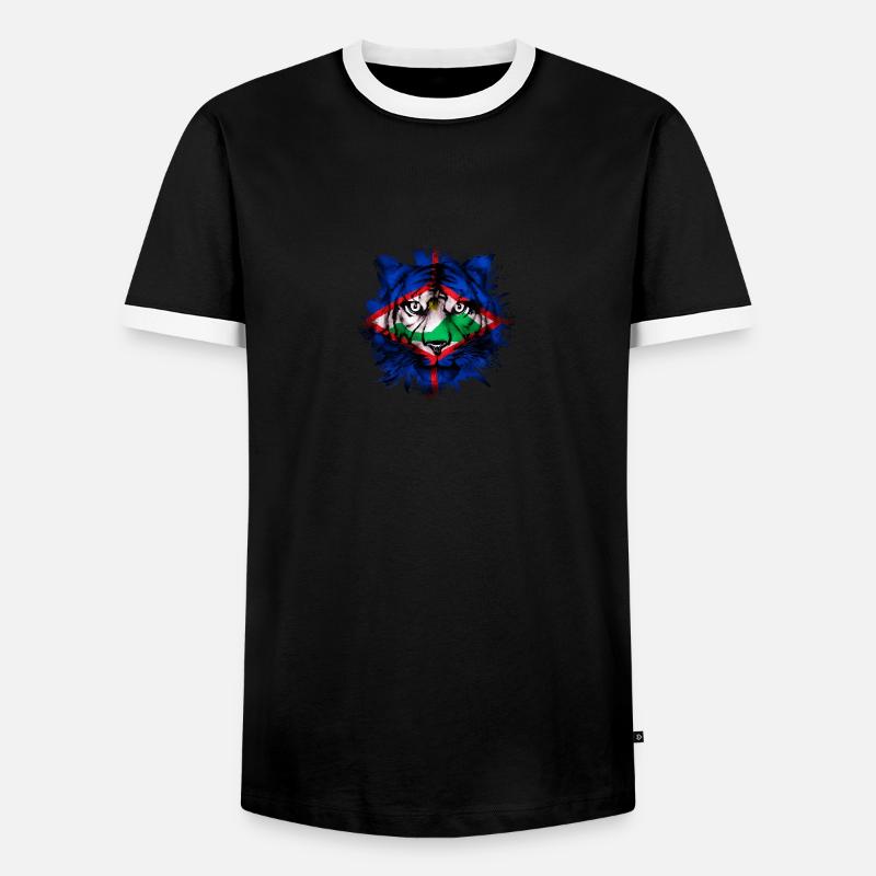 Sint Eustatius - Männer Kontrast-T-Shirt - Schwarz/Weiß