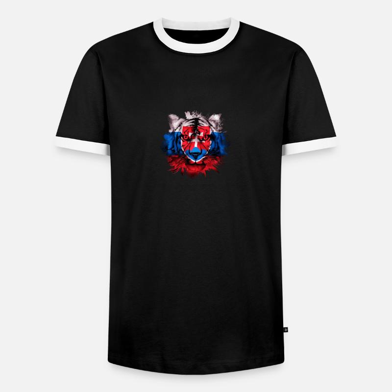 Slowakei - Männer Kontrast-T-Shirt - Schwarz/Weiß