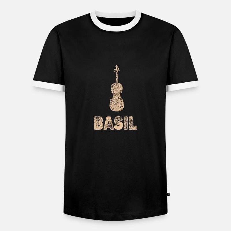 Cello Basil - Männer Kontrast-T-Shirt - Schwarz/Weiß