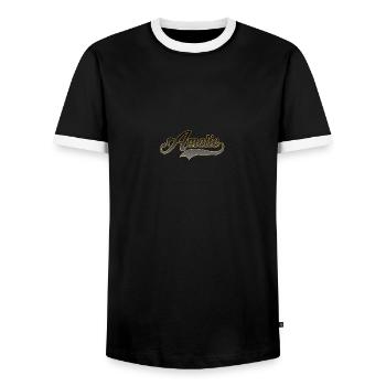 Amélie premier nom - T-shirt contrasté Homme - noir/blanc - Devant - AI Model Female 172 light (172cm) & AI Model Male 178 light (178cm)