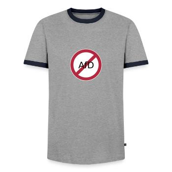 Stop Afd - Männer Kontrast-T-Shirt - Grau/Navy  - Vorne - AI Model Female 172 light (172cm) & AI Model Male 178 light (178cm)