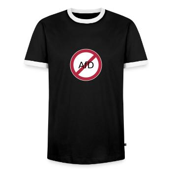 Stop Afd - Männer Kontrast-T-Shirt - Schwarz/Weiß - Vorne - AI Model Female 172 light (172cm) & AI Model Male 178 light (178cm)