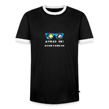 Apres Ski Obertauern - Männer Kontrast-T-Shirt - Schwarz/Weiß - Vorne - AI Model Female 172 light (172cm) & AI Model Male 178 light (178cm)