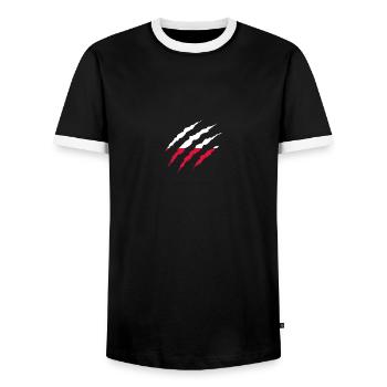 Claw Klaue Laender Pologne png - T-shirt contrasté Homme - noir/blanc - Devant - AI Model Female 172 light (172cm) & AI Model Male 178 light (178cm)