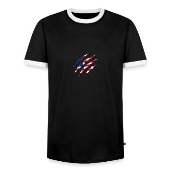 Claw Klaue Laender USA Amérique png - T-shirt contrasté Homme - noir/blanc - Devant - AI Model Female 172 light (172cm) & AI Model Male 178 light (178cm)