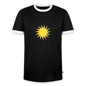 Sun - Men's Ringer Shirt - black/white - Front - AI Model Female 172 light (172cm) & AI Model Male 178 light (178cm)
