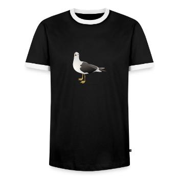 bir D694 - T-shirt contrasté Homme - noir/blanc - Devant - AI Model Female 172 light (172cm) & AI Model Male 178 light (178cm)