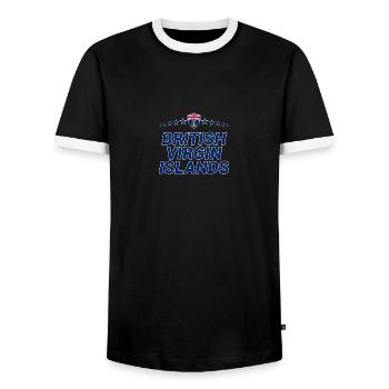 Îles Vierges britanniques - T-shirt contrasté Homme - noir/blanc - Devant - AI Model Female 172 light (172cm) & AI Model Male 178 light (178cm)