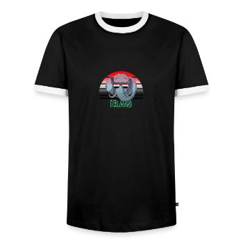 Iraq - Men's Ringer Shirt - black/white - Front - AI Model Female 172 light (172cm) & AI Model Male 178 light (178cm)