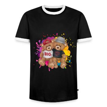 Big Love Gay Pide Love Homosexuell Geschenk - Männer Kontrast-T-Shirt - Schwarz/Weiß - Vorne - AI Model Female 172 light (172cm) & AI Model Male 178 light (178cm)