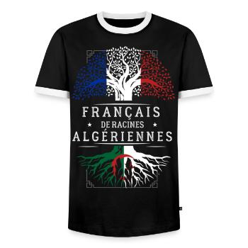 Racines Algeriennes - T-shirt contrasté Homme - noir/blanc - Devant - AI Model Female 172 light (172cm) & AI Model Male 178 light (178cm)