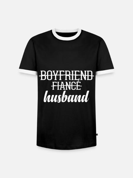 Boyfriend Fiancé Husband - Männer Kontrast-T-Shirt - Schwarz/Weiß