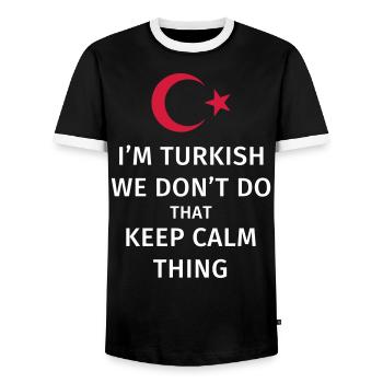 Turquie turk cadeau turc drôle dire - T-shirt contrasté Homme - noir/blanc - Devant - AI Model Female 172 light (172cm) & AI Model Male 178 light (178cm)