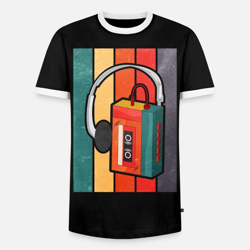 Walkman - gift idea - Men's Ringer Shirt - black/white