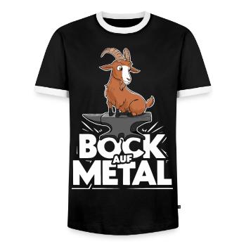 Bock auf Metal - Männer Kontrast-T-Shirt - Schwarz/Weiß - Vorne - AI Model Female 172 light (172cm) & AI Model Male 178 light (178cm)