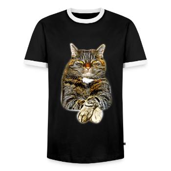 chat chat gxp comme un art de vecteur de patron - T-shirt contrasté Homme - noir/blanc - Devant - AI Model Female 172 light (172cm) & AI Model Male 178 light (178cm)
