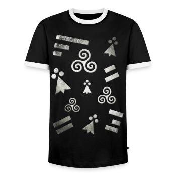 Breizh Bretagne Blanc 2 - T-shirt contrasté Homme - noir/blanc - Devant - AI Model Female 172 light (172cm) & AI Model Male 178 light (178cm)