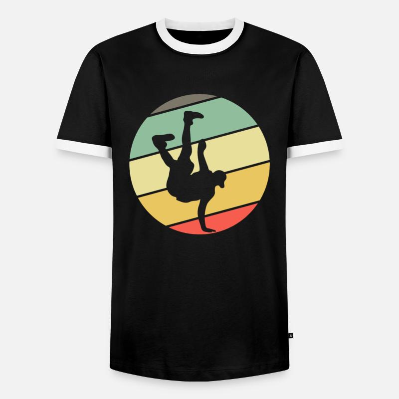 Retro Breakdancing Bboying Breakdancing - Men's Ringer Shirt - black/white