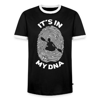 Kajak Kayak Kajaker - Männer Kontrast-T-Shirt - Schwarz/Weiß - Vorne - AI Model Female 172 light (172cm) & AI Model Male 178 light (178cm)