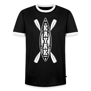Kajak Kayak Kajaker - Männer Kontrast-T-Shirt - Schwarz/Weiß - Vorne - AI Model Female 172 light (172cm) & AI Model Male 178 light (178cm)