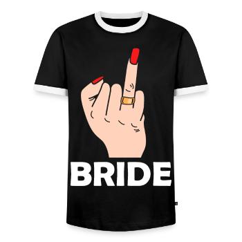 Mariage mariage majeur mariage - T-shirt contrasté Homme - noir/blanc - Devant - AI Model Female 172 light (172cm) & AI Model Male 178 light (178cm)