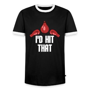 Boxing boxing boxer - Men's Ringer Shirt - black/white - Front - AI Model Female 172 light (172cm) & AI Model Male 178 light (178cm)