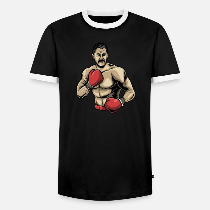 Boxen Boxkampf Boxer - Männer Kontrast-T-Shirt - Schwarz/Weiß
