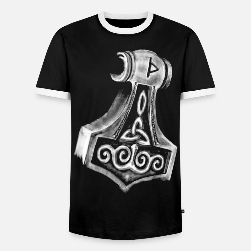 Thor Hammer Mjölnir - Men's Ringer Shirt - black/white