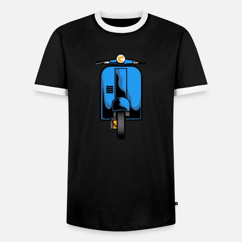 Scooter Mofa Moped Roller - Men's Ringer Shirt - black/white