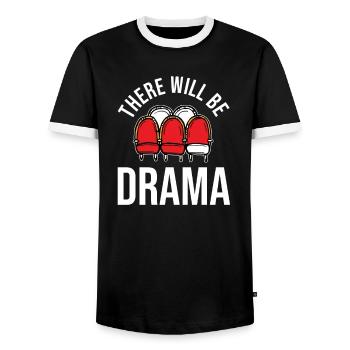 Theatre Actor Theatre Stage Play - Men's Ringer Shirt - black/white - Front - AI Model Female 172 light (172cm) & AI Model Male 178 light (178cm)